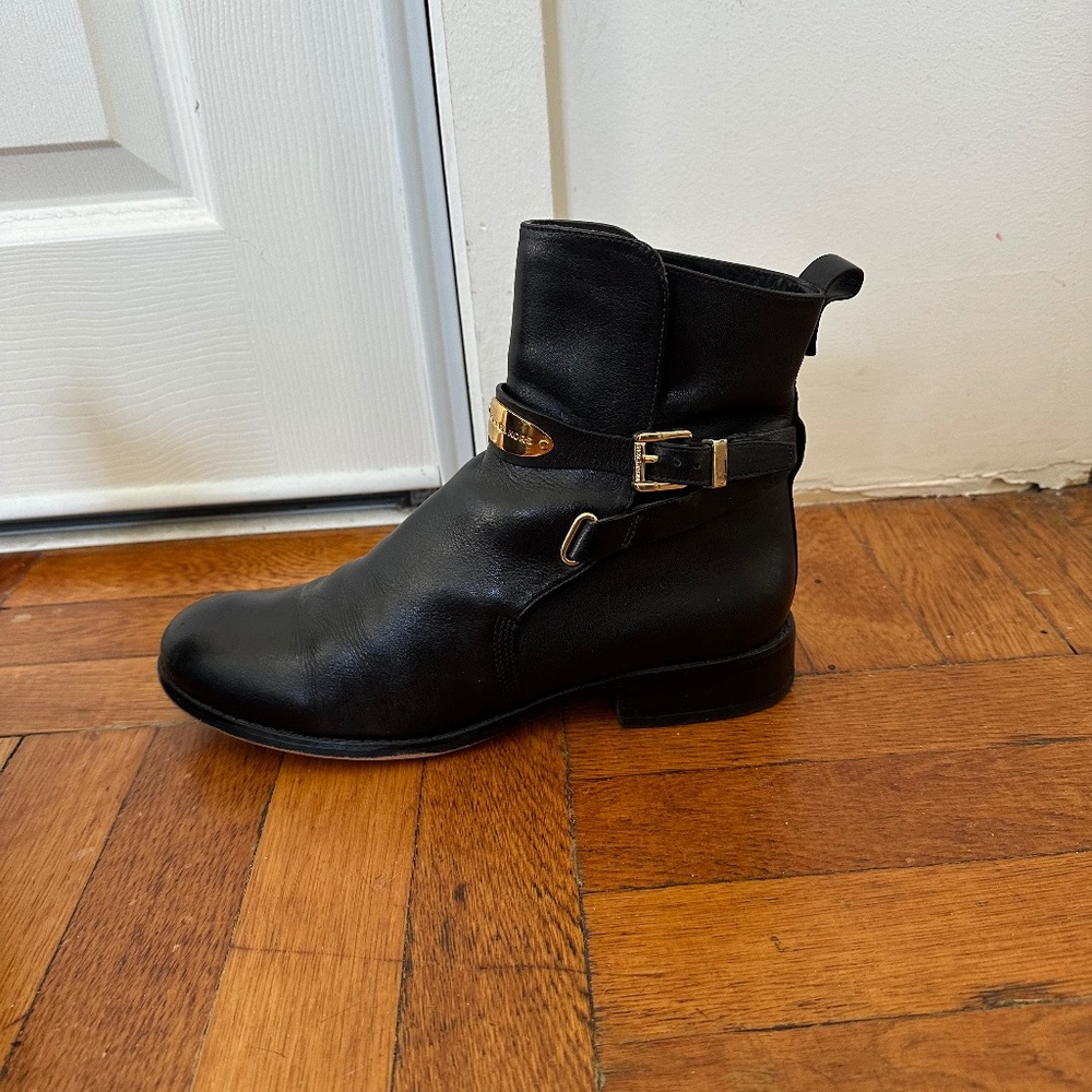 Black leather Michael Kors boots